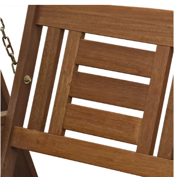Furinno Tioman 2 Person Hardwood Teak Oil Patio Swing with Stand - $170