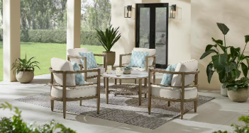Hampton Bay Saddle View Brown Metal Patio Table Table Only