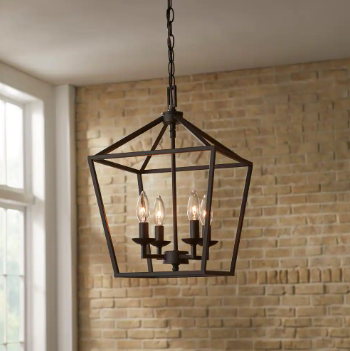 Weyburn 4 Light Bronze Farmhouse Chandelier Light Fixture with