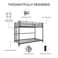 DHP Daven Easy Assembly Twin-over-Twin Metal Bunk Bed, Black - $115