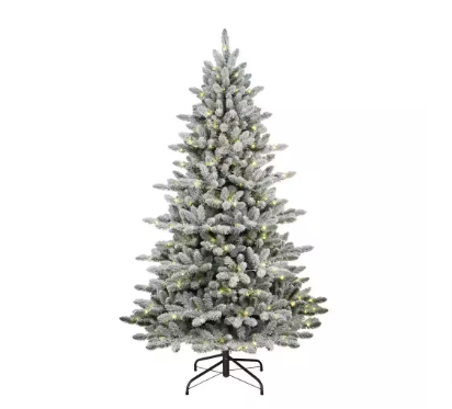 Puleo International Pre-Lit 7.5 ft. Flocked Bennington Fir Artificial Christmas Tree - $250