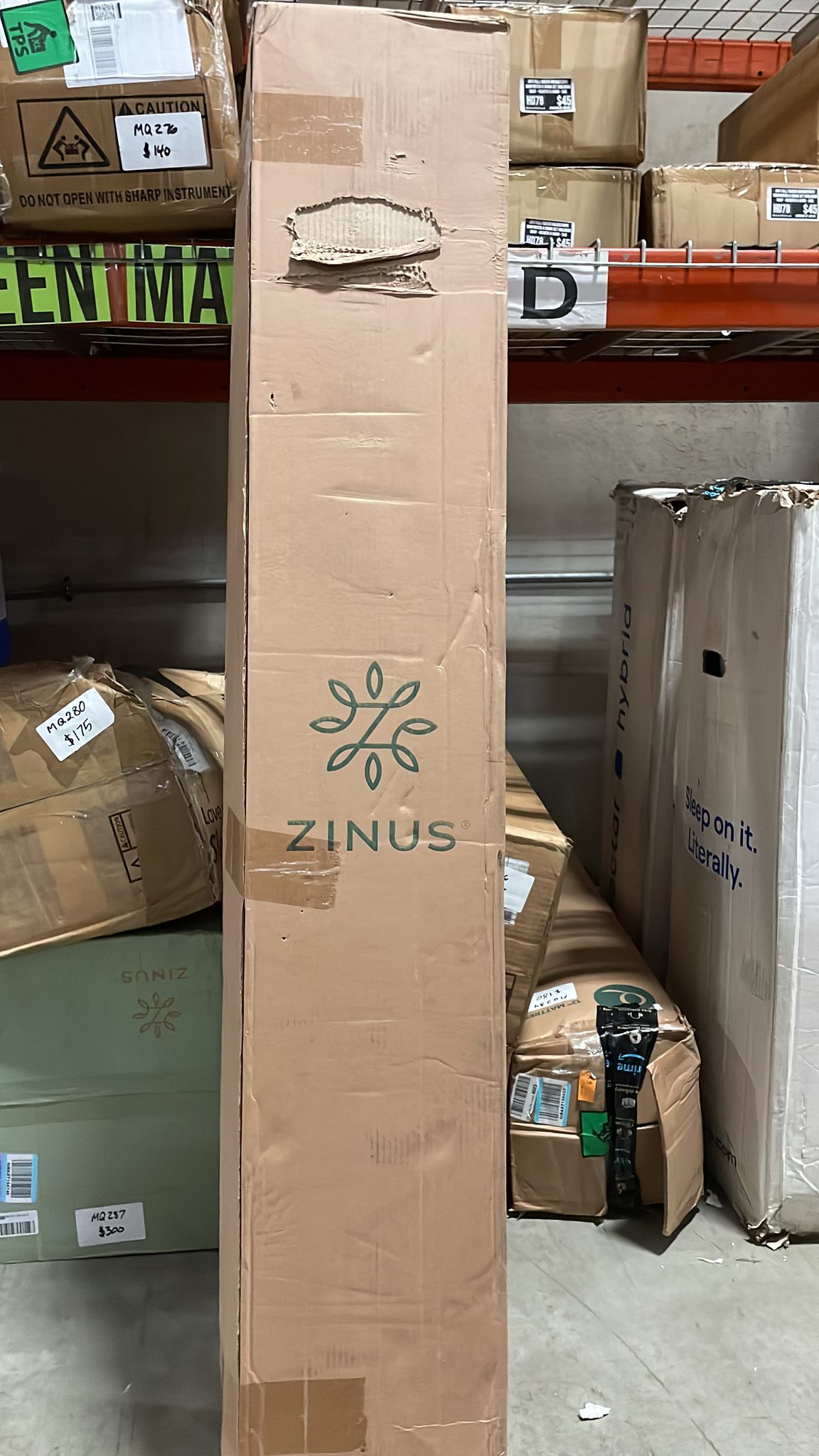 ZINUS 8 Inch Spring Sensation Hybrid Mattress [New Version], Queen, Fiberglass Free - $120