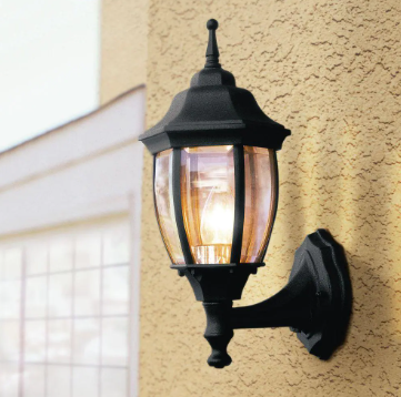 Hampton Bay 14.5 in. Black Dusk to Dawn Decorative Outdoor Wall Lantern - $30