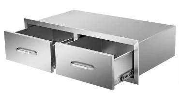 Outdoor Kitchen Drawers 30 in. W x 10 in. H x 20 in. D Double BBQ Access Drawers - $125