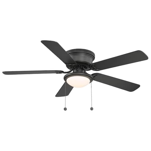 Hugger 52 in. LED Indoor Black Ceiling Fan with Light Kit - $35