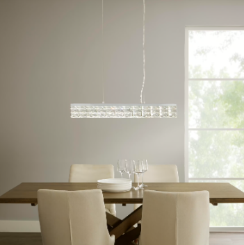 Keighley 36 in. Integrated LED Chrome Modern Linear Chandelier Light Fixture - $150