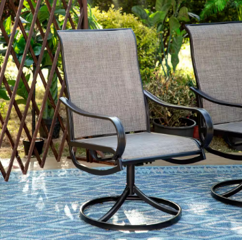 Black 9-Piece Patio Outdoor Dining Set with Extendable Table and Swivel Chairs - $875