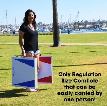 GoFloats Red and Blue Cornhole PRO Regulation Size Bean Bag Toss Game Set - $70