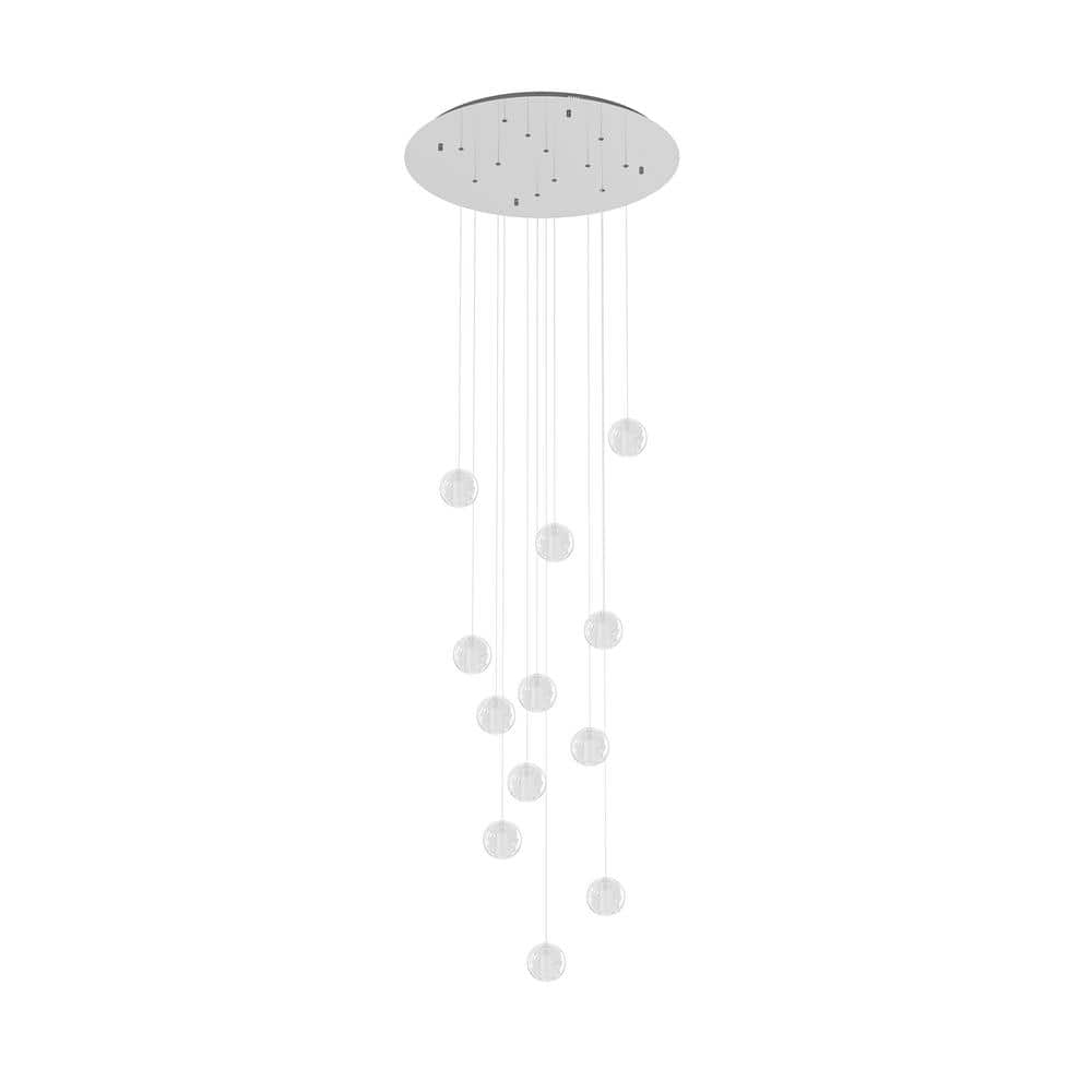 aiwen 12-Light Modern Chrome Spiral Crystal Raindrop Chandelier - $120