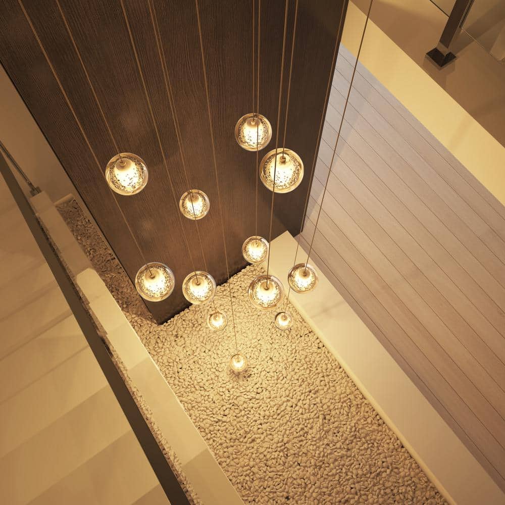 aiwen 12-Light Modern Chrome Spiral Crystal Raindrop Chandelier - $120