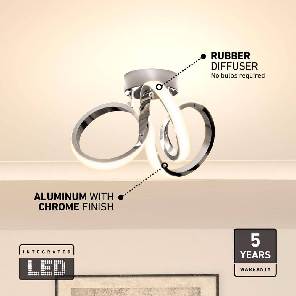 Artika Swirl 13 in. 1-Light  Integrated LED Flush Mount Ceiling Light Fixture - $70