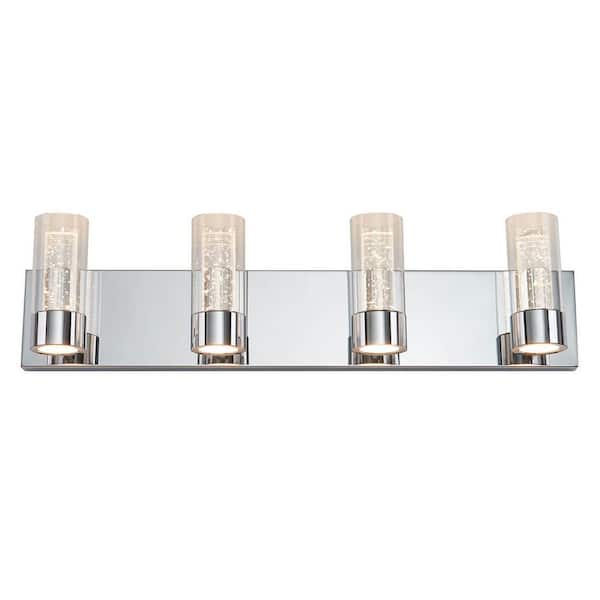 Artika Essence 27 in. 4 Light Chrome Modern Integrated LED Vanity Light Bar - $110