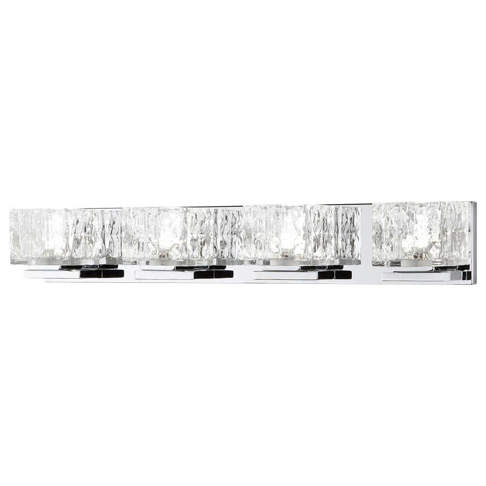 Tulianne 75 Watt Equivalent 4 Light Chrome LED Vanity Light with