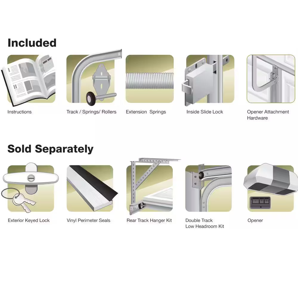 Clopay Classic Steel Short Panel 9 ft x 7 ft Insulated 6.5 R-Value White Garage Door - $600
