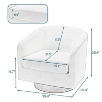 Uixe Coffee PU Leather Upholstered 360° Swivel Arm Chair With Wood Base (Set of 1) - $165