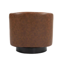 Uixe Coffee PU Leather Upholstered 360° Swivel Arm Chair With Wood Base (Set of 1) - $165
