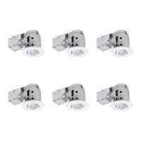 3 in. White LED Swivel Round New Construction Remodel Recessed Lighting Kit (6-Pack) - $50