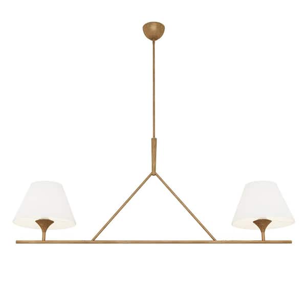54.33 in. 2-Light Kitchen Island Linear Chandelier Classic Copper Pendant Light - $80
