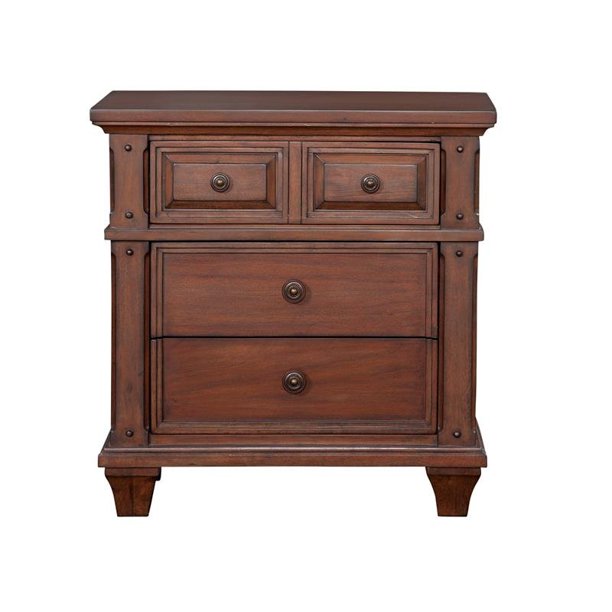 Sedona Cherry 3-Drawer Nightstand (30 in. H x 29 in. W x 17 in. D) - $300