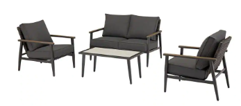 Hampton bay pembrey 4 sales piece patio conversation set