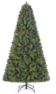 Home Accents Holiday 6.5 ft. Pre-Lit LED Festive Pine Artificial Christmas Tree - $30