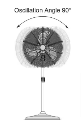 Commercial Electric Adjustable-Height 20 in. Shroud Oscillating Pedestal Fan - $60