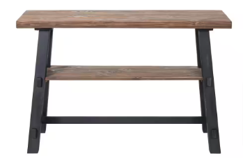 Adam 48 in. Brown/Black Standard Rectangle Wood Console Table with Shelf - $140