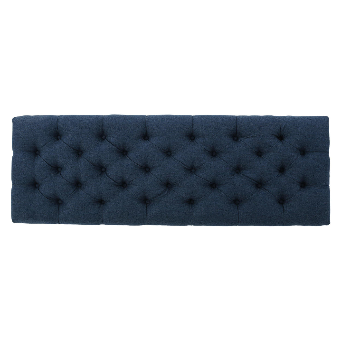 Noble House Dark Blue Tufted Fabric Storage Bench - $130