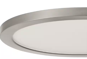 15 in. Brushed Nickel New Ultra-Low Profile Integrated LED Flush Mount 5CCT (2-Pack) - $45