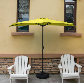 Fiji 9 ft. Market Half Patio Umbrella with Black Round Base in Lime Green - $50