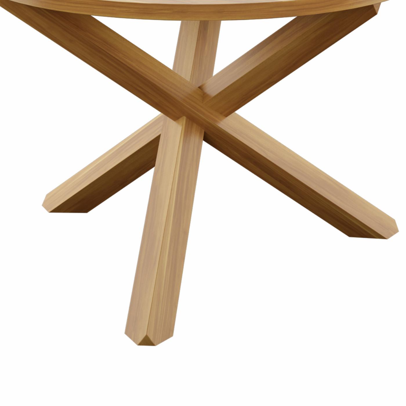 TK CLASSIC 43 in. Round Acacia Wood Outdoor Dining Table with Tripod Legs-$220