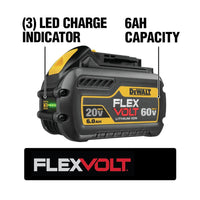 FLEXVOLT 20V/60V MAX Lithium-Ion 6.0Ah Battery Pack (Charger Included) - $170