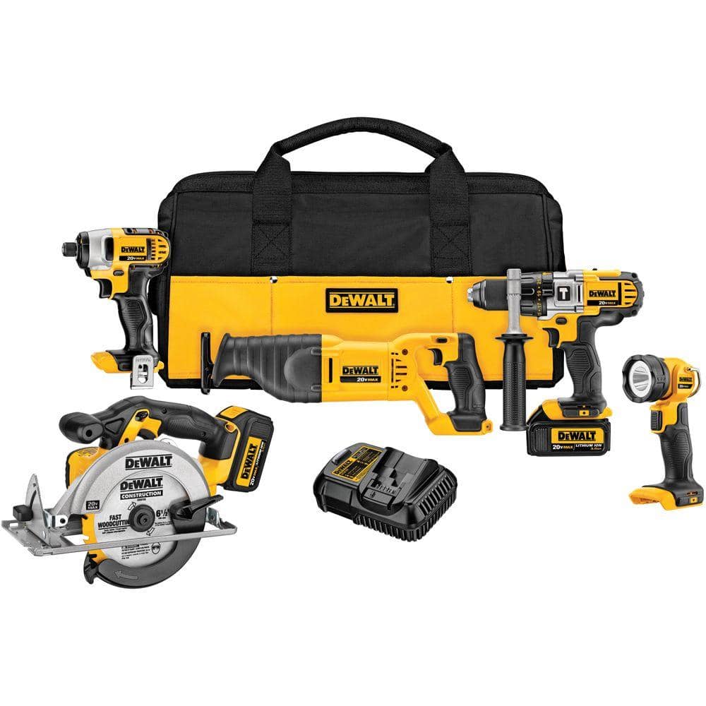 20V MAX Cordless 5 Tool Combo Kit with (2) 20V 3.0Ah Batteries and Charger - $485