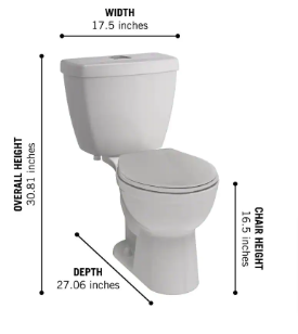 Delta Foundations 2-piece 1.1 GPF/1.6 GPF Dual Flush Round Toilet - $95