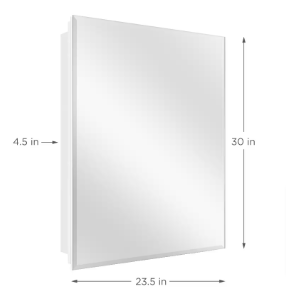 Glacier Bay Recessed/Surface Mount Beveled Frameless Medicine Cabinet with Mirror - $70