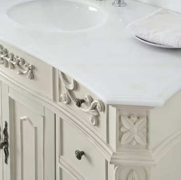 Winslow 48 in. W x 22 in. D Bath Vanity in Antique White with Vanity Top - $380
