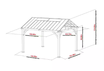 Hampton Bay Lindmoore 11 ft. x 13 ft. Taupe Pitched Roof Hard Top Gazebo - $1000