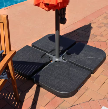 Plastic Cross-Style Patio Umbrella Base Weights in Black (Set of 4) - $90