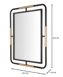 StyleWell Medium Rectangle Black & Gold Modern Accent Mirror - $70