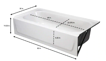 Aloha 60 in. x 30 in. Soaking Bathtub with Right Drain in White - $120