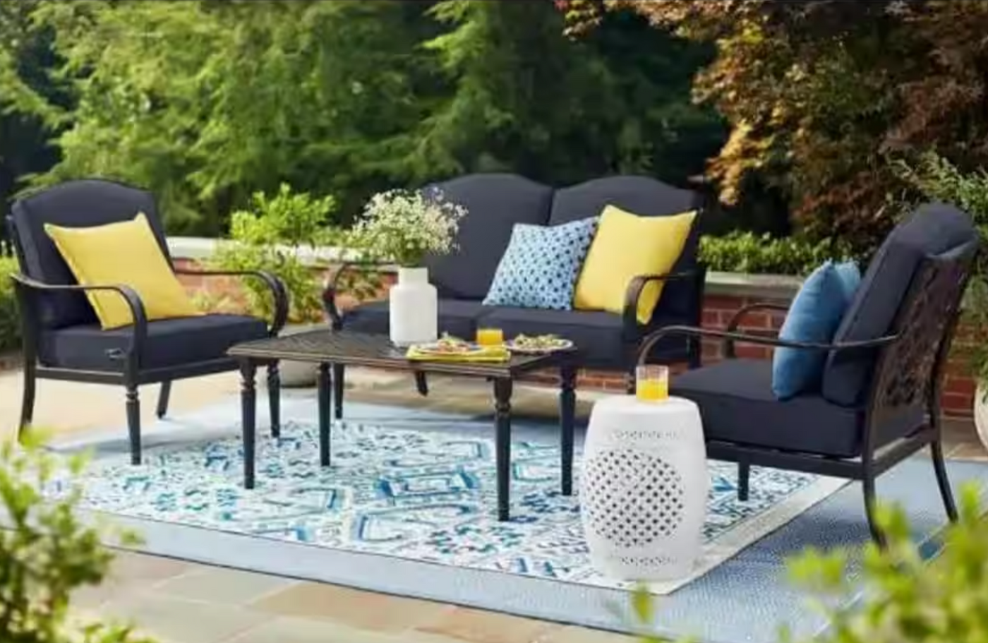 Laurel oaks brown steel outdoor patio lounge chair deals