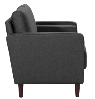 Lillith 31.1 in. Heather Grey Polyester 4-Seater Tuxedo Sofa with Square Arms - $225