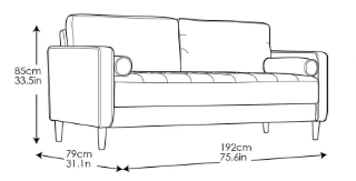 Lillith 31.1 in. Heather Grey Polyester 4-Seater Tuxedo Sofa with Square Arms - $225