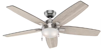 Hunter Antero 54 in. LED Indoor Brushed Nickel Ceiling Fan - $95