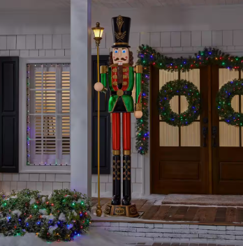 Home Accents Holiday 8 ft. Giant-Sized Lantern Nutcracker with Life Eyes LCD Eyes - $150