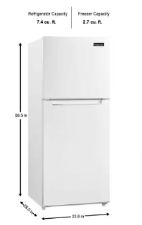 Magic Chef 10.1 cu. ft. Top Freezer Refrigerator in White (Slightly Dented) - $200