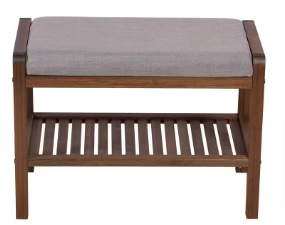 Eccostyle 17 in. x 23.75 in. x 12.5 in. Solid Bamboo Padded Shoe Bench - $60