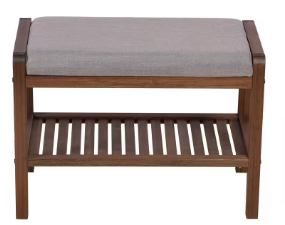 Eccostyle 17 in. x 23.75 in. x 12.5 in. Solid Bamboo Padded Shoe Bench - $50