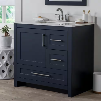 Craye 36 in. W x 22 in. D x 34 in. H Bath Vanity Cabinet without Top in Deep Blue - $395