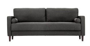 Lillith 31.1 in. Heather Grey Polyester 4-Seater Tuxedo Sofa with Square Arms - $225